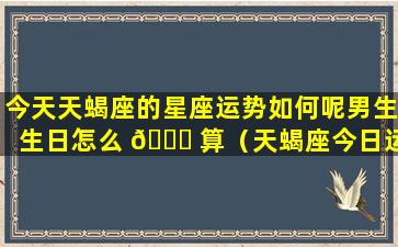 今天天蝎座的星座运势如何呢男生生日怎么 🍀 算（天蝎座今日运势男第 🦢 一星座生）